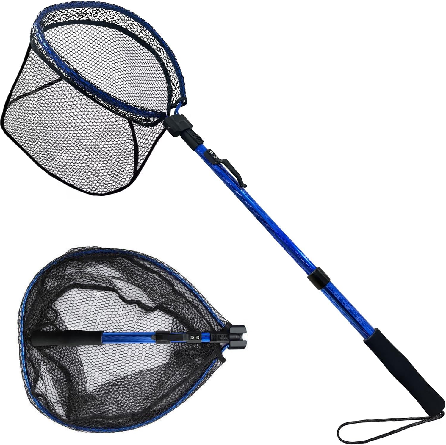 LBW Collapsible Fishing Net with Handle, Folding Kayak Net for Freshwater or Saltwater, Trout Catfish Bass Compact Rubber Landing Net - Image 9