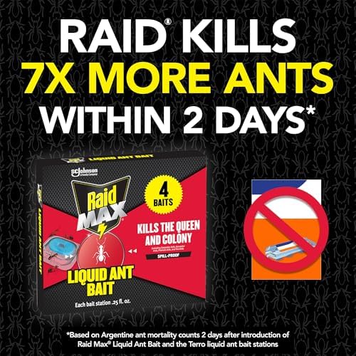 Raid Max Liquid Ant Bait; Kills Ants Where They Breed, for Indoor and Outdoor Use; 12 Bait Stations - Image 3