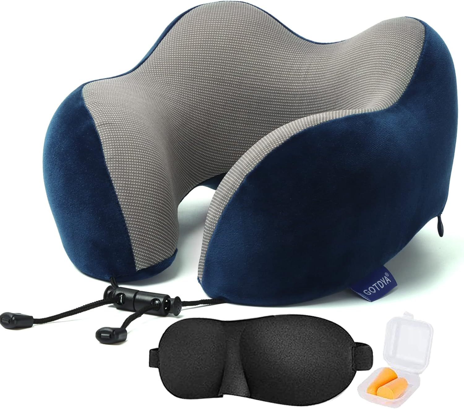 Travel Pillow,Travel Neck Pillows for Sleeping,100% Pure Memory Foam Soft Comfort & Support Pillow for Airplane/Car/Office&Home Rest Use-Blue