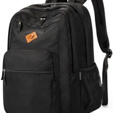 ZORFIN 26L Black Backpack for College, and Travel: Water Resistant Bookbag